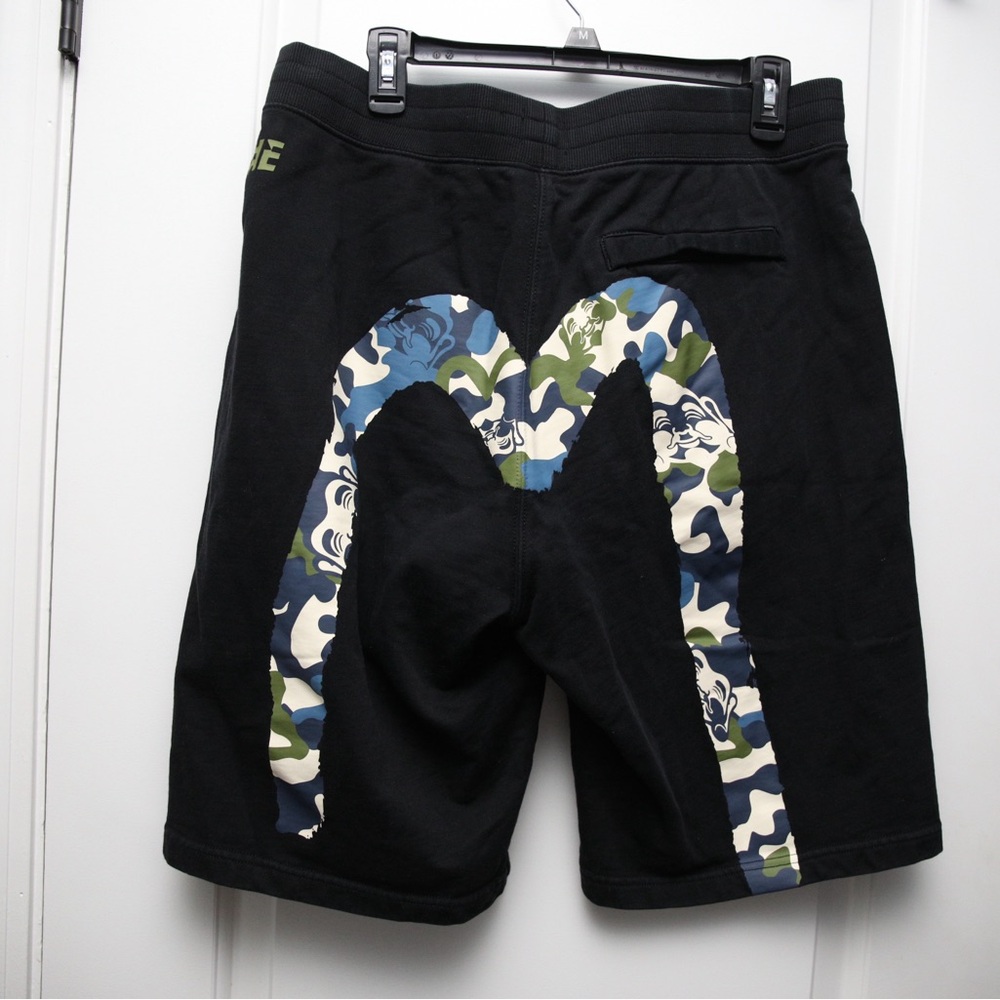 Evisu Men’s Graphic Sweat Shorts Black Sf6